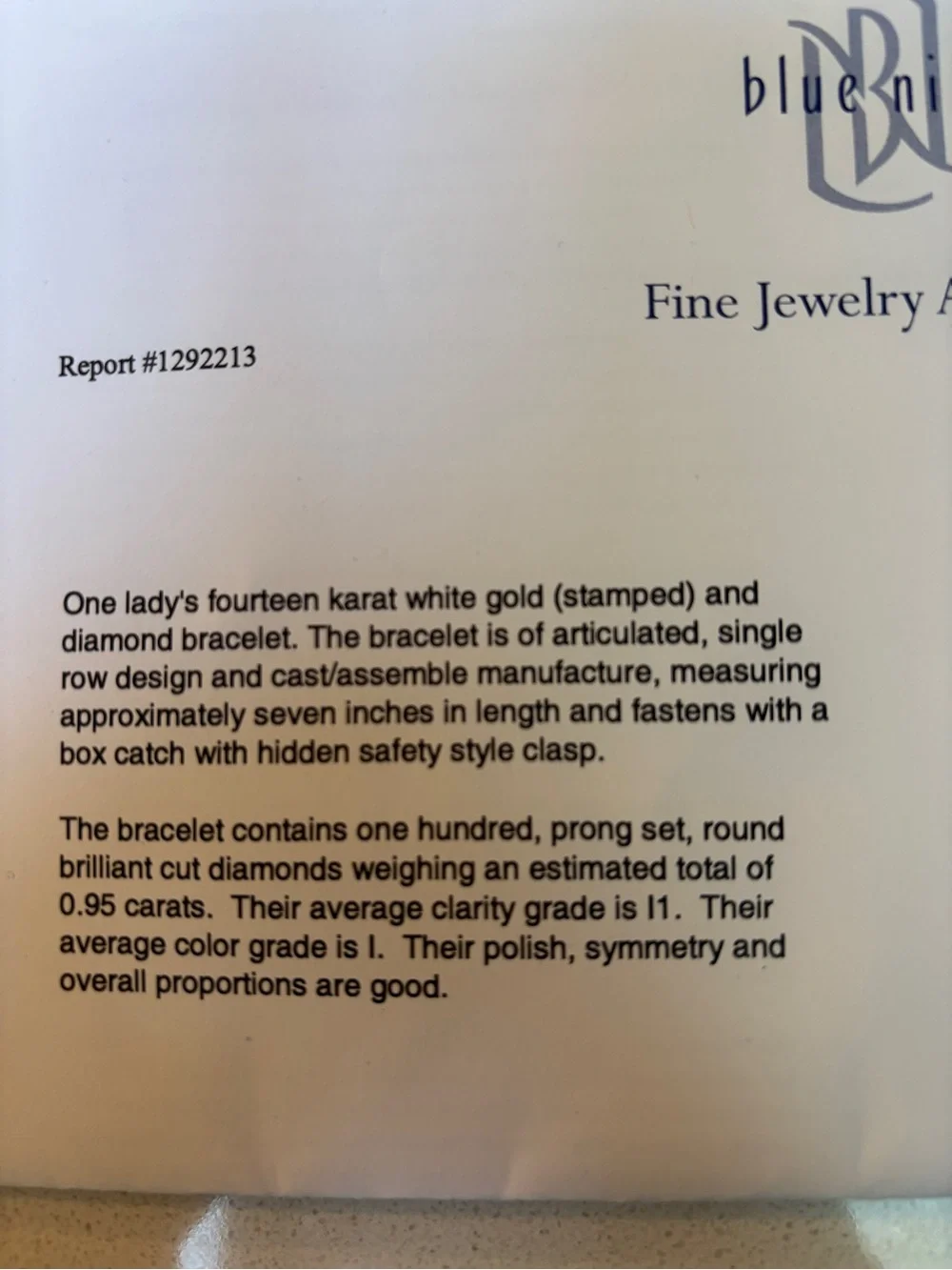 Blue Nile Diamond (Mined) Tennis Bracelet, 14k White Gold, 1 ctw - Picture 6 of 10